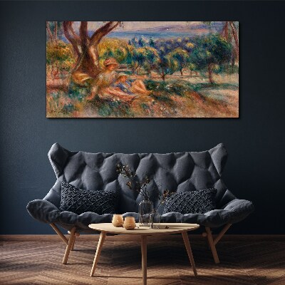 Mother and child in the orchard Canvas wall art