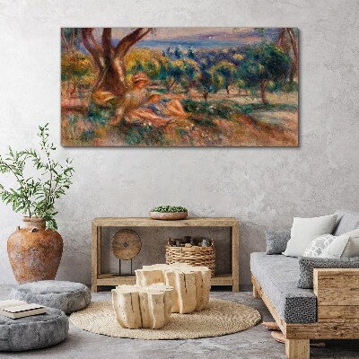 Mother and child in the orchard Canvas wall art