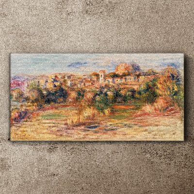 Landscape with colorful hills Canvas wall art