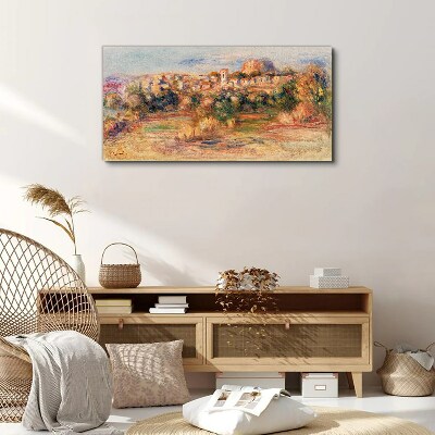 Landscape with colorful hills Canvas wall art