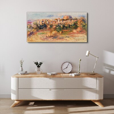Landscape with colorful hills Canvas wall art