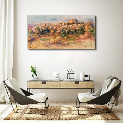 Landscape with colorful hills Canvas wall art
