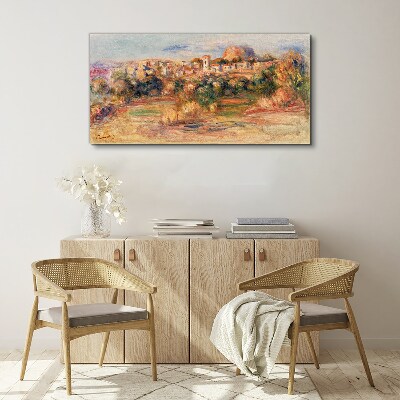 Landscape with colorful hills Canvas wall art