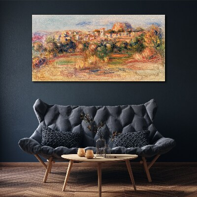 Landscape with colorful hills Canvas wall art