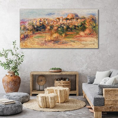 Landscape with colorful hills Canvas wall art