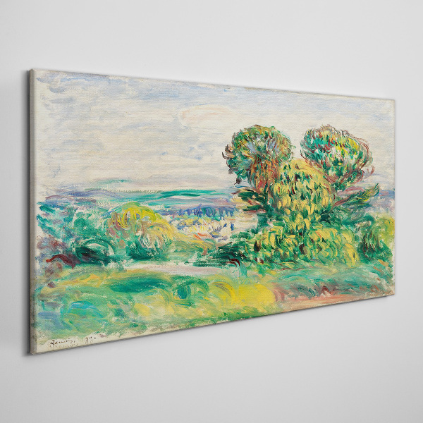 Green landscape with trees Print on canvas