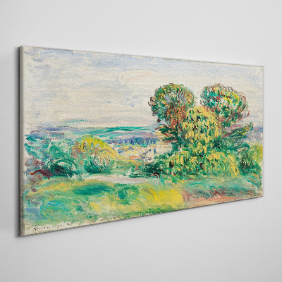 Green landscape with trees Print on canvas