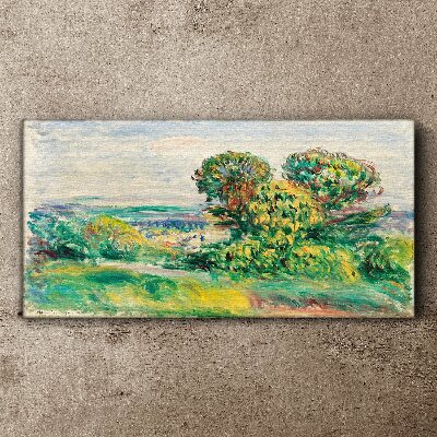 Green landscape with trees Print on canvas