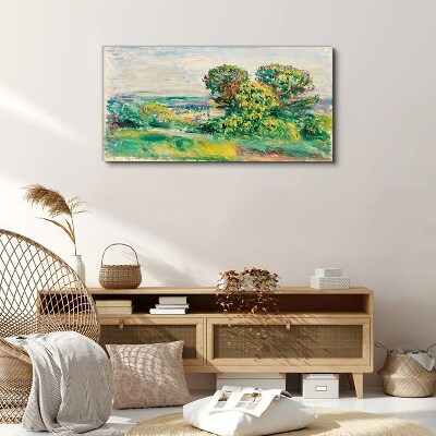 Green landscape with trees Print on canvas