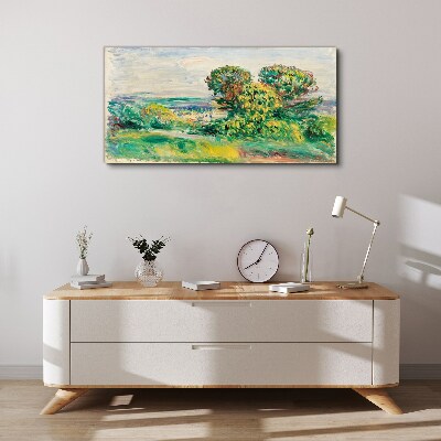 Green landscape with trees Print on canvas