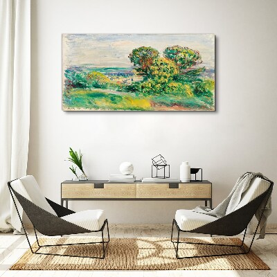 Green landscape with trees Print on canvas