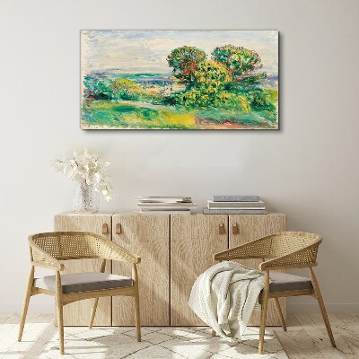 Green landscape with trees Print on canvas