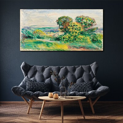 Green landscape with trees Print on canvas