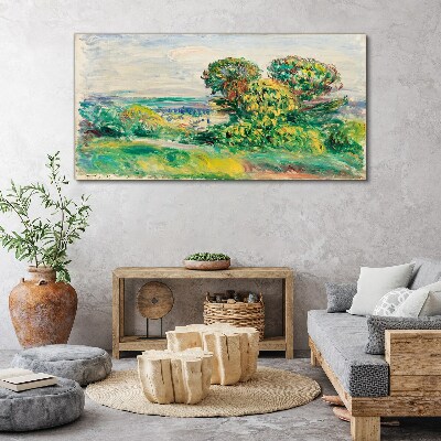 Green landscape with trees Print on canvas