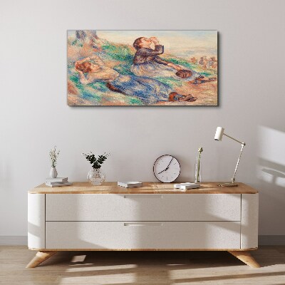 Children's dreams in the meadow Canvas wall art