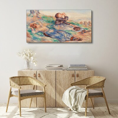 Children's dreams in the meadow Canvas wall art