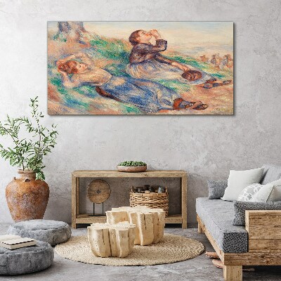 Children's dreams in the meadow Canvas wall art