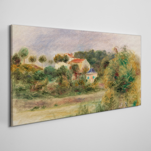 Idyllic landscape with a house Print on canvas