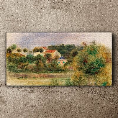 Idyllic landscape with a house Print on canvas