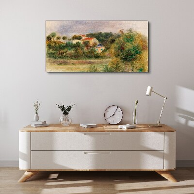 Idyllic landscape with a house Print on canvas