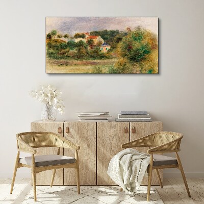 Idyllic landscape with a house Print on canvas