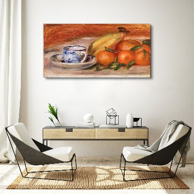 Fruit table with a cup Canvas wall art