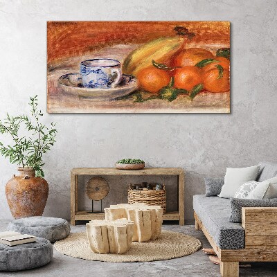Fruit table with a cup Canvas wall art