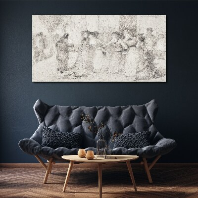 A scene from city life Print on canvas