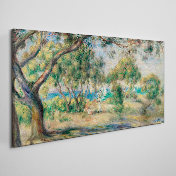 Summer landscape by the water Print on canvas