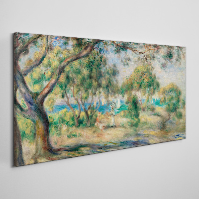 Summer landscape by the water Print on canvas