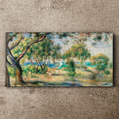 Summer landscape by the water Print on canvas