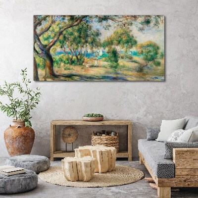 Summer landscape by the water Print on canvas
