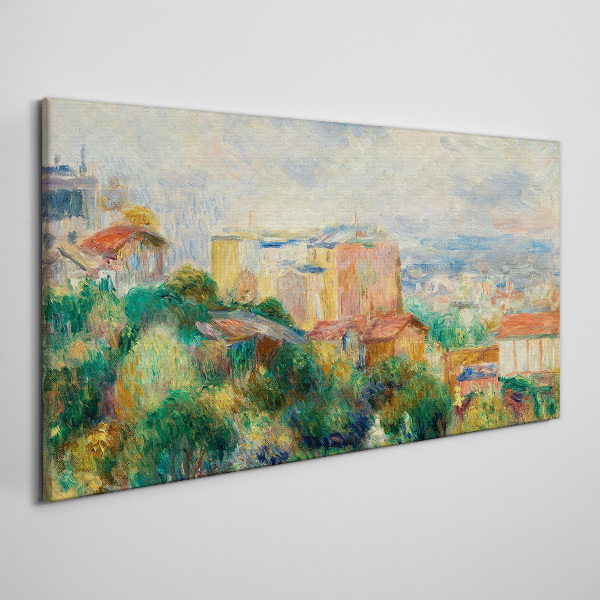 Cityscape in pastel tones Canvas wall art
