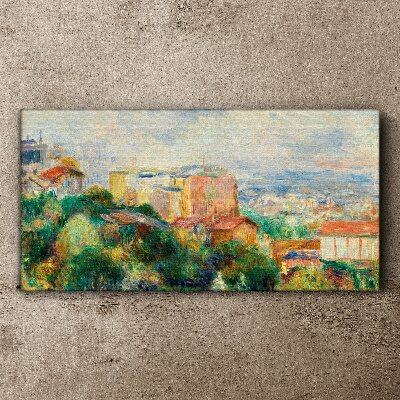 Cityscape in pastel tones Canvas wall art