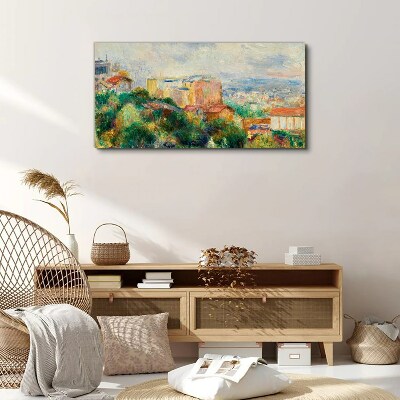 Cityscape in pastel tones Canvas wall art