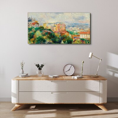 Cityscape in pastel tones Canvas wall art