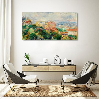 Cityscape in pastel tones Canvas wall art