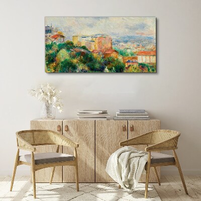 Cityscape in pastel tones Canvas wall art
