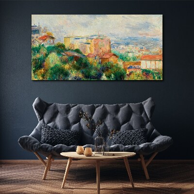 Cityscape in pastel tones Canvas wall art