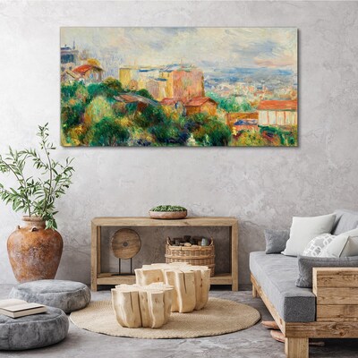 Cityscape in pastel tones Canvas wall art