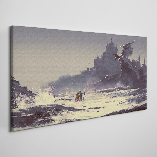 A mystical land among the waves Print on canvas