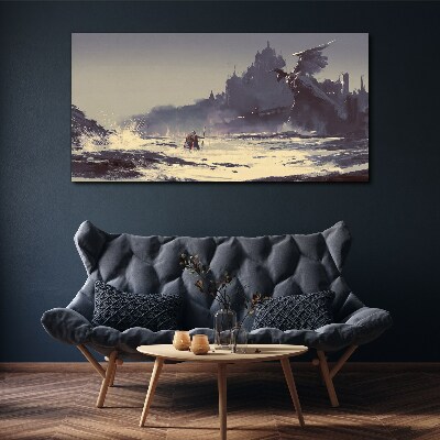 A mystical land among the waves Print on canvas