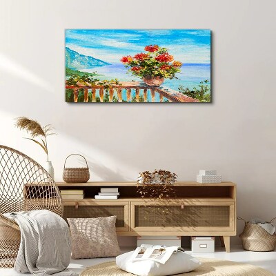 Flowers by the sea Canvas wall art