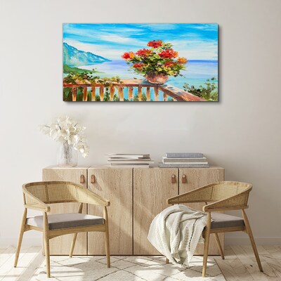 Flowers by the sea Canvas wall art