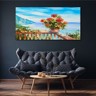 Flowers by the sea Canvas wall art
