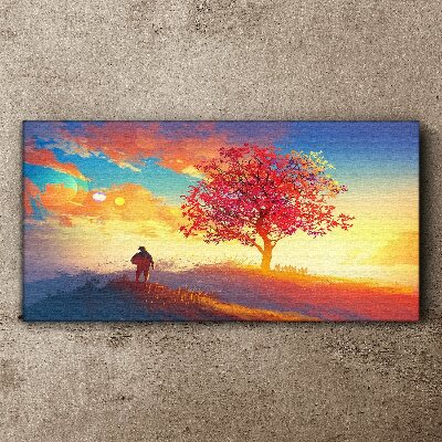 A walk in a colorful landscape Canvas wall art
