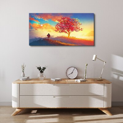 A walk in a colorful landscape Canvas wall art