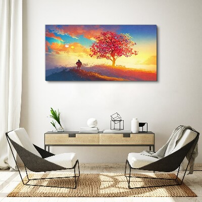 A walk in a colorful landscape Canvas wall art