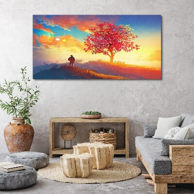 A walk in a colorful landscape Canvas wall art