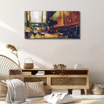 A street in the hustle and bustle of the city Canvas wall art